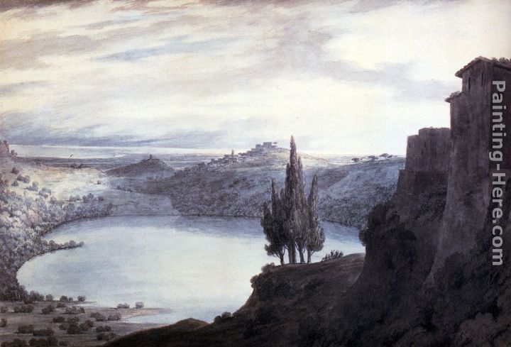Lake Nemi, Campagna, Italy painting - John Robert Cozens Lake Nemi, Campagna, Italy art painting